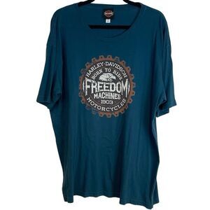 Sturgis Harley Davidson T-Shirt Men’s 2XL Blue Born To Ride Motorcycles Freedom